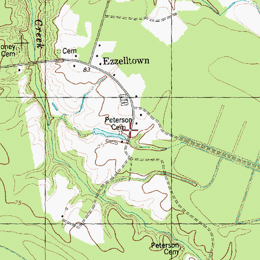 Topographic Map of Peterson Cemetery, NC