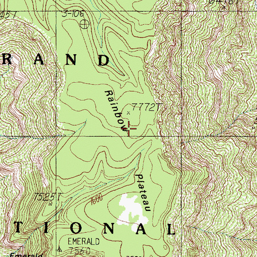 Topographic Map of Rainbow Plateau, AZ