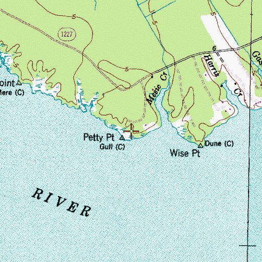 Topographic Map of Petty Point, NC