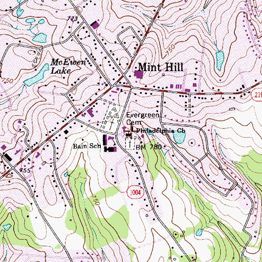 Topographic Map of Philadelphia Church, NC