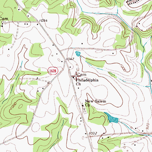 Topographic Map of Philadelphia Church, NC