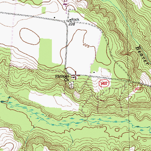 Topographic Map of Philippi Church, NC