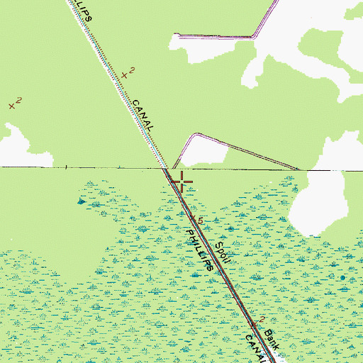 Topographic Map of Phillips Canal, NC