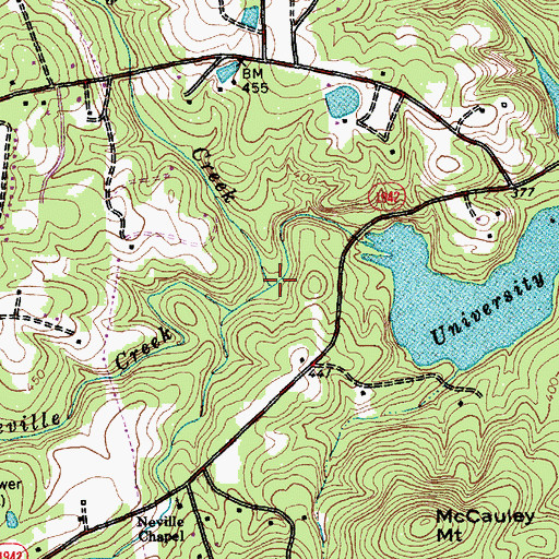 Topographic Map of Phils Creek, NC