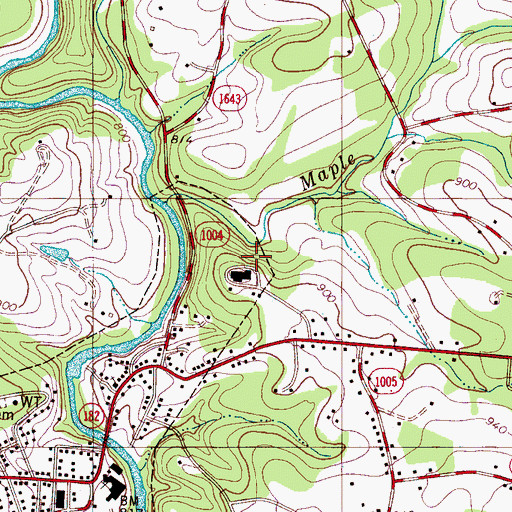 Topographic Map of Piedmont High School, NC