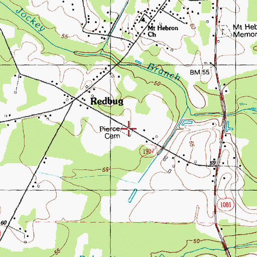 Topographic Map of Pierce Cemetery, NC