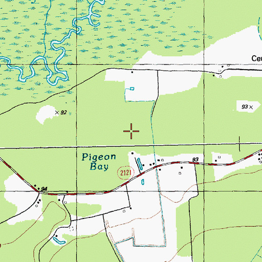 Topographic Map of Pigeon Bay, NC