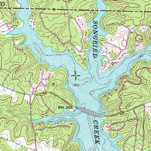 Topographic Map of Pigeonroost Creek, NC