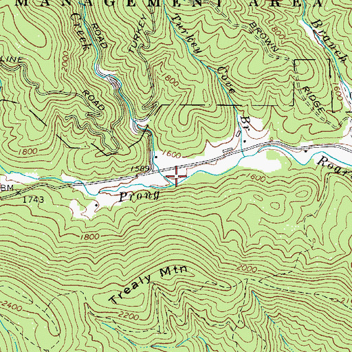 Topographic Map of Pike Creek, NC