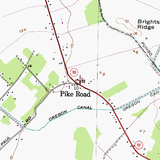 Topographic Map of Pike Road, NC
