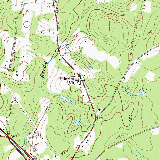 Topographic Map of Pilgrim Church, NC