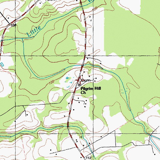 Topographic Map of Pilgrim Hill Church, NC
