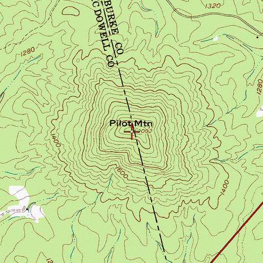 Topographic Map of Pilot Mountain, NC