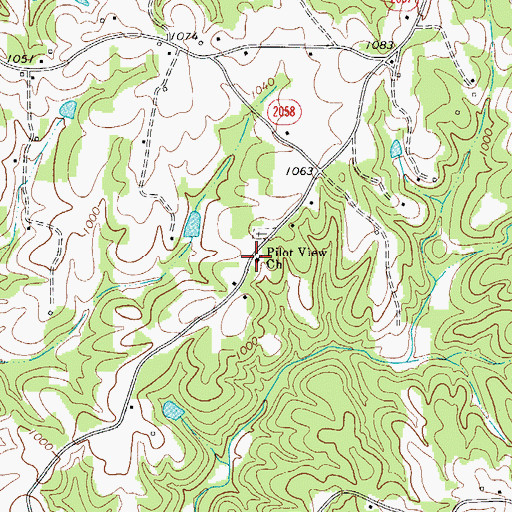 Topographic Map of Pilot View Methodist Church, NC