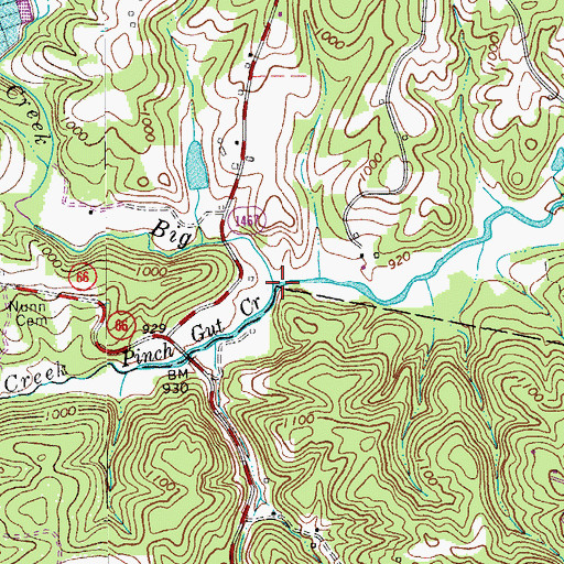 Topographic Map of Pinch Gut Creek, NC