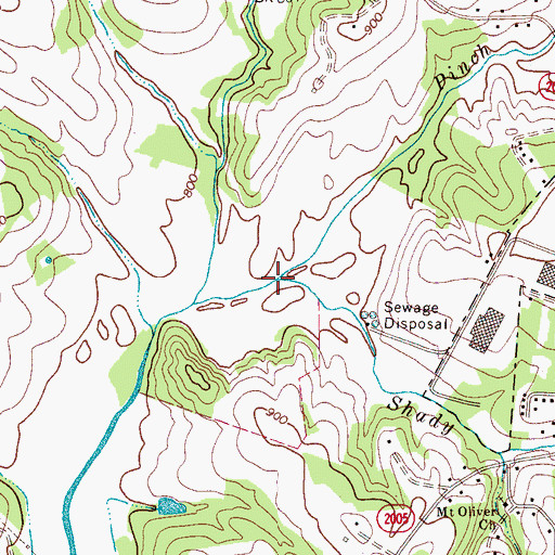Topographic Map of Pinch Gut Creek, NC