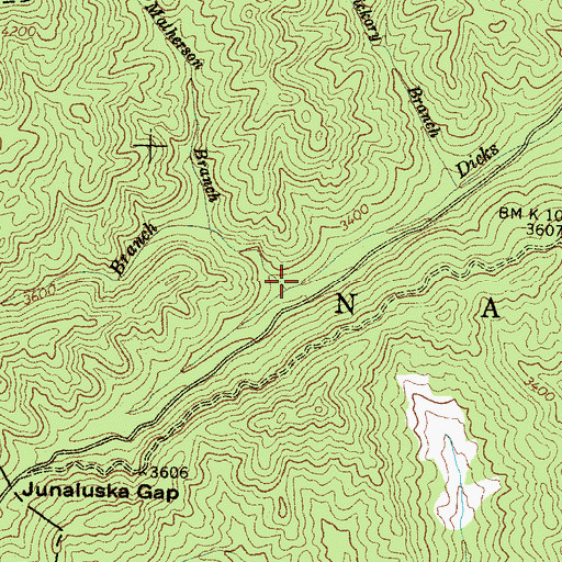 Topographic Map of Pine Branch, NC