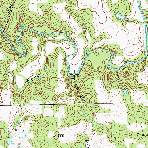 Topographic Map of Pine Branch, NC