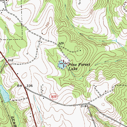 Topographic Map of Pine Forest Lake, NC