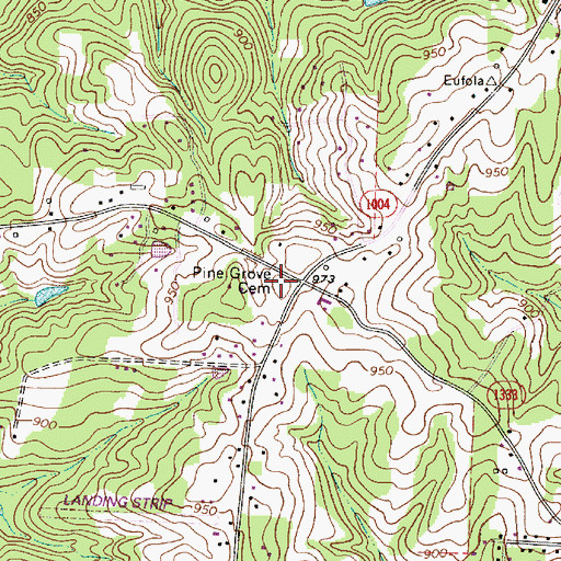Topographic Map of Pine Grove Cemetery, NC