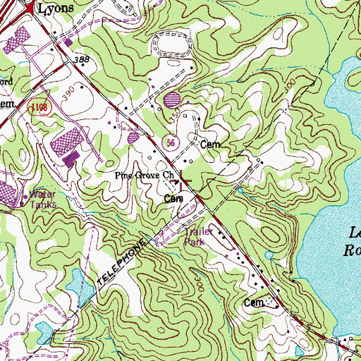 Topographic Map of Pine Grove Church, NC