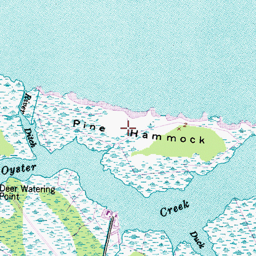 Topographic Map of Pine Hammock, NC