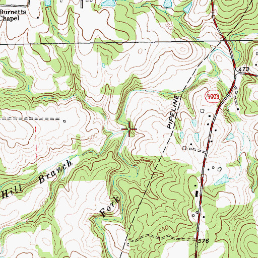 Topographic Map of Pine Hill Branch, NC