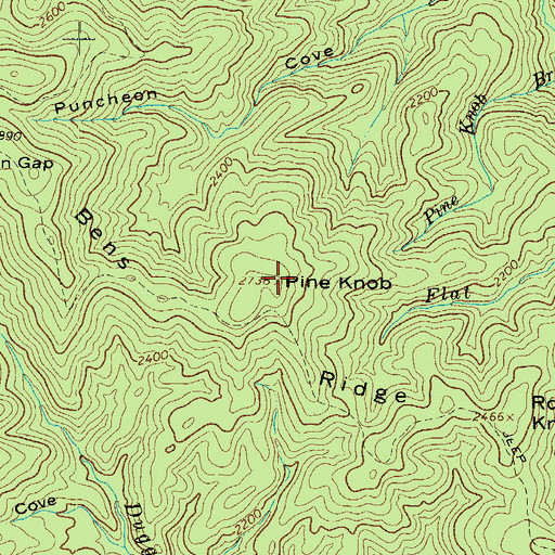 Topographic Map of Pine Knob, NC