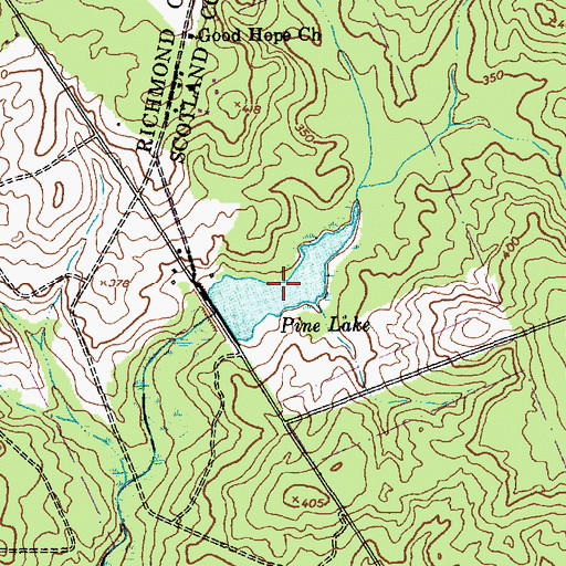 Topographic Map of Pine Lake, NC