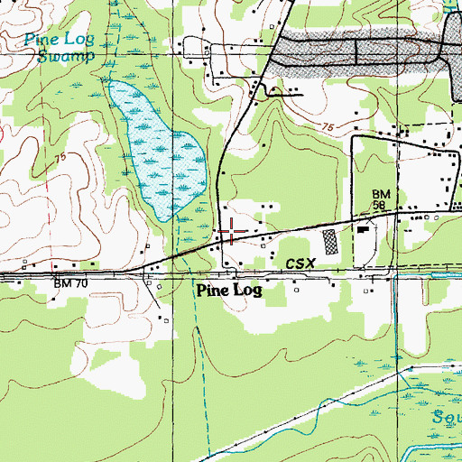 Topographic Map of Pine Log, NC