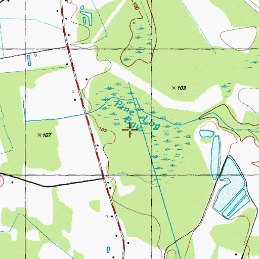 Topographic Map of Pine Log Bay, NC