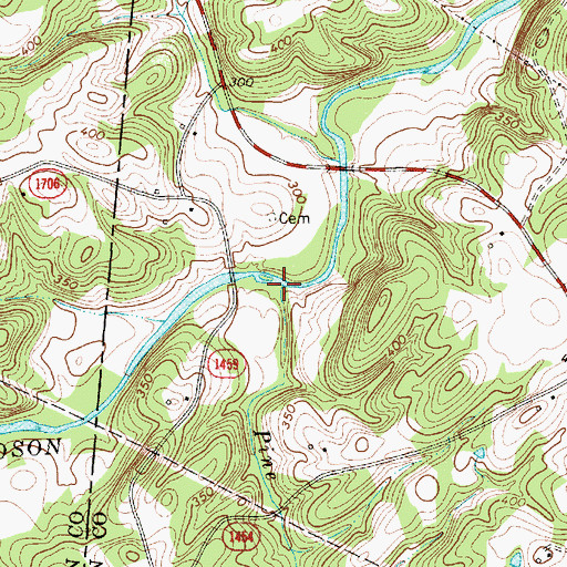 Topographic Map of Pine Log Creek, NC