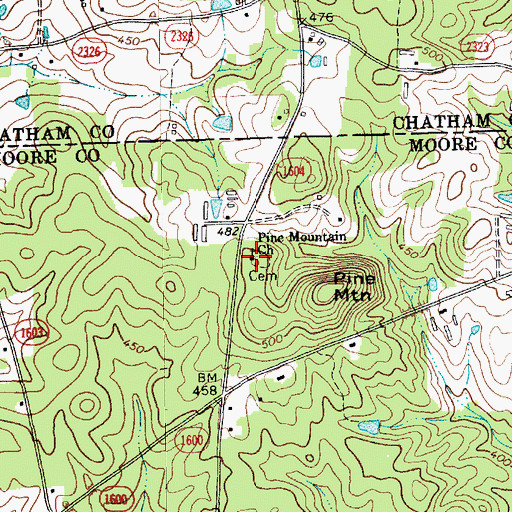 Topographic Map of Pine Mountain Church, NC