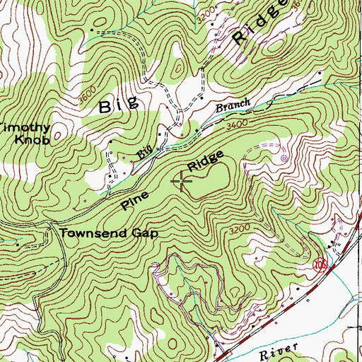 Topographic Map of Pine Ridge, NC
