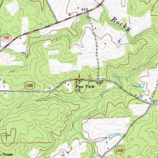 Topographic Map of Pine View Church, NC
