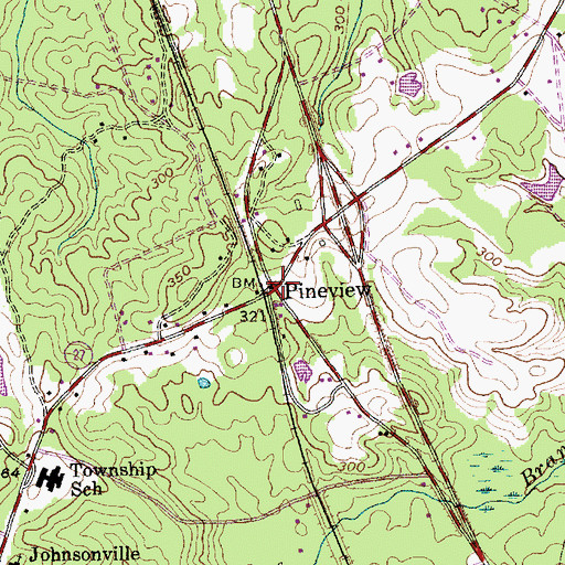 Topographic Map of Pineview, NC