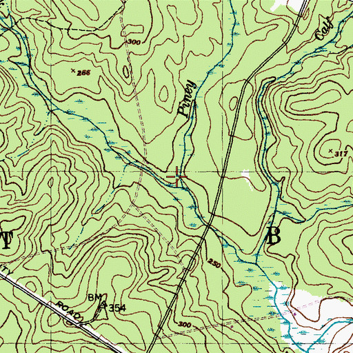 Topographic Map of Piney Bottom Creek, NC