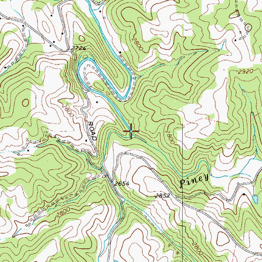 Topographic Map of Piney Branch, NC