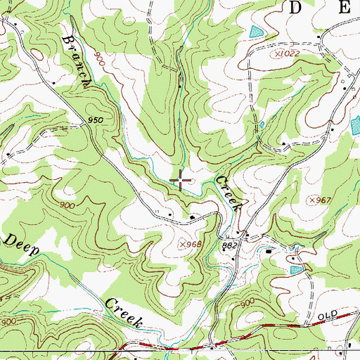 Topographic Map of Piney Branch, NC