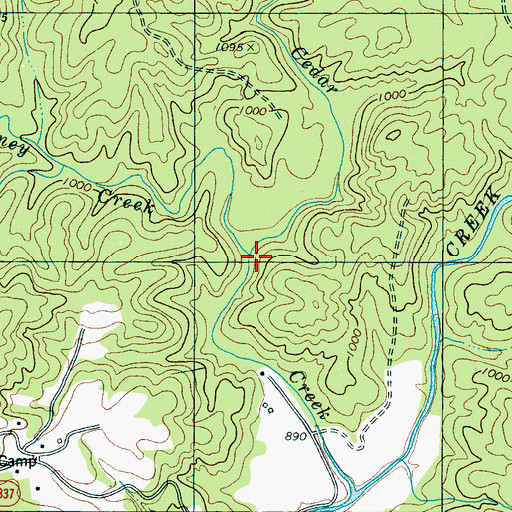 Topographic Map of Piney Creek, NC