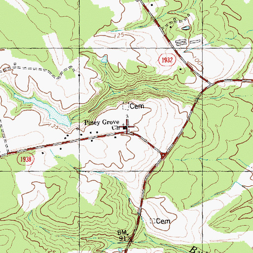 Topographic Map of Piney Grove Church, NC
