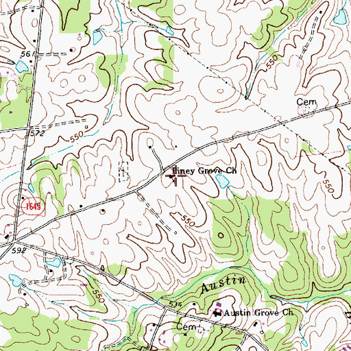 Topographic Map of Piney Grove Church, NC