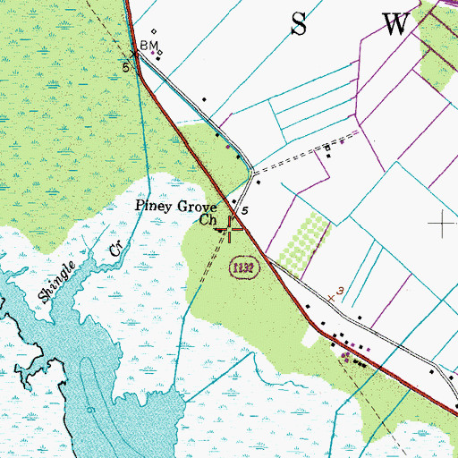Topographic Map of Piney Grove Church, NC