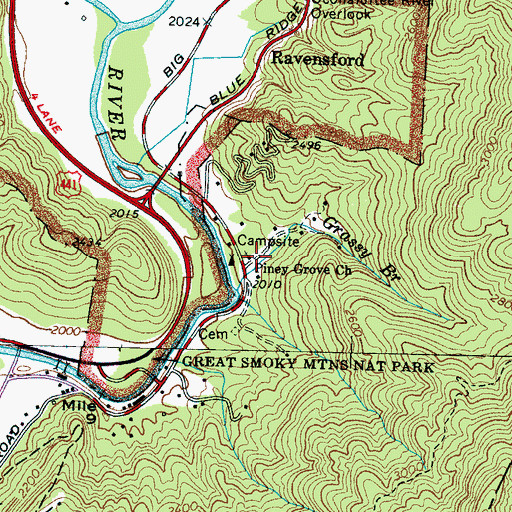 Topographic Map of Piney Grove Church, NC