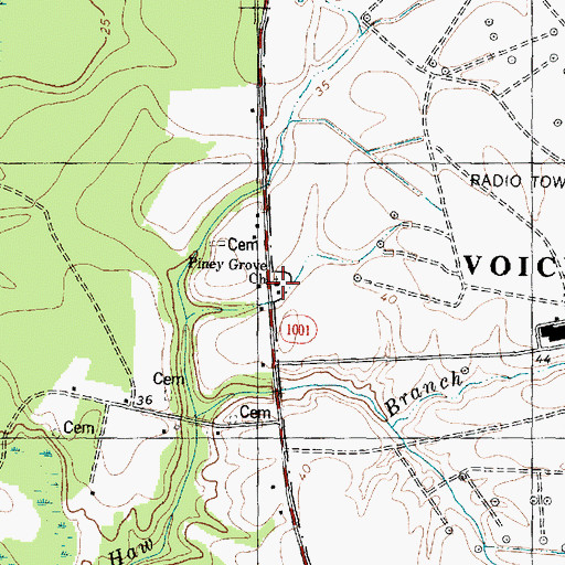 Topographic Map of Piney Grove Church, NC
