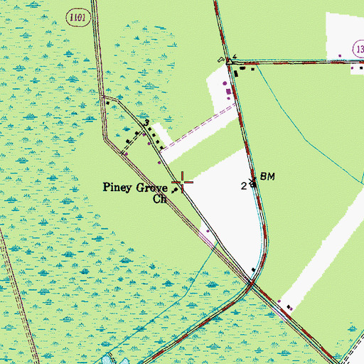 Topographic Map of Piney Grove Church, NC