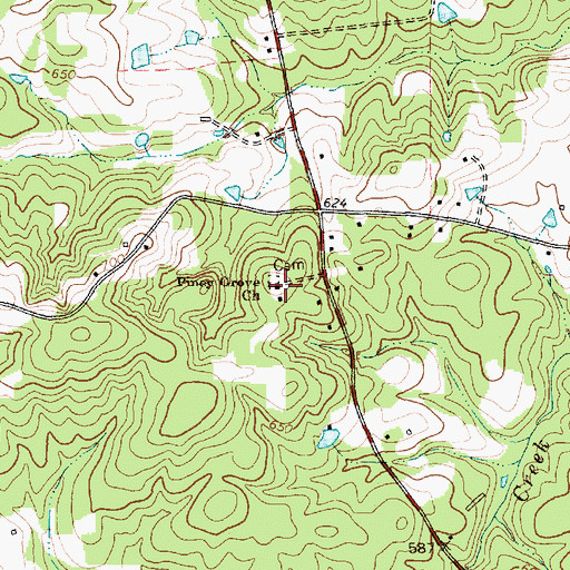 Topographic Map of Piney Grove Church, NC