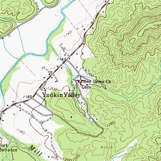 Topographic Map of Piney Grove Church, NC