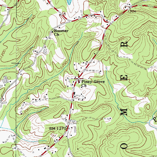 Topographic Map of Piney Grove Church, NC