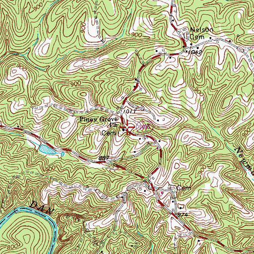 Topographic Map of Piney Grove Primitive Baptist Church, NC